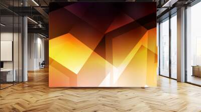 Dark Orange vector background with hexagons. Wall mural