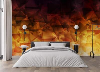 Dark Orange vector polygonal pattern. Wall mural