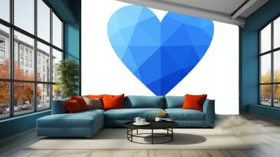 Dark Pink, Blue vector abstract glitter heart shape on white background. Wall mural