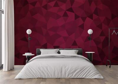 Dark Pink, Red vector low poly layout. Wall mural