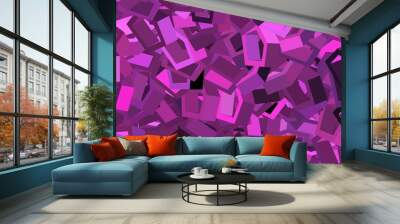 Dark Pink vector backdrop with hexagons. Wall mural