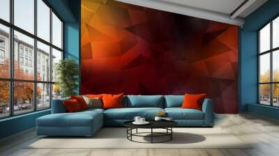 Dark Red vector polygon abstract backdrop. Wall mural