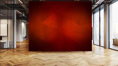 Dark Red vector shining triangular backdrop. Wall mural