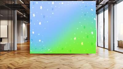 Light Blue, Green vector texture with beautiful stars. Wall mural