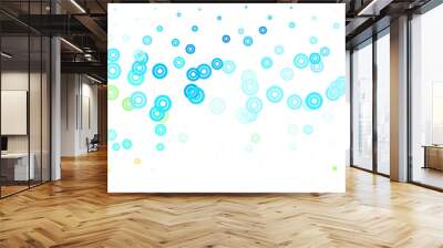 Light Blue, Yellow vector template with circles. Wall mural