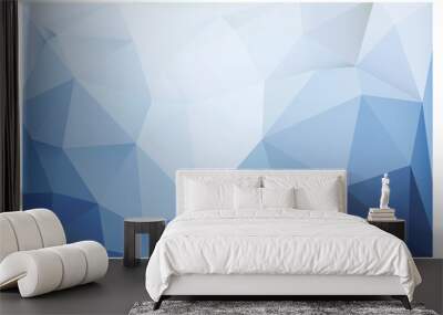 Light BLUE vector polygonal design pattern. Consist of gradient triangles in origami style. Wall mural