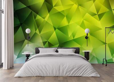 Light Green, Yellow vector triangle mosaic background. Wall mural