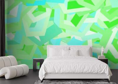 Light Green vector layout with hexagonal shapes. Wall mural