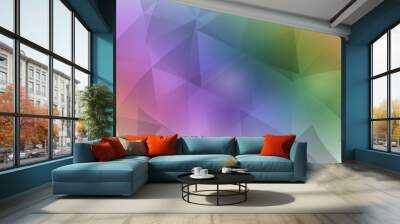 Light Multicolor vector gradient triangles pattern. Wall mural