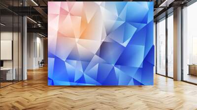 Light Pink, Blue vector triangle mosaic background. Wall mural