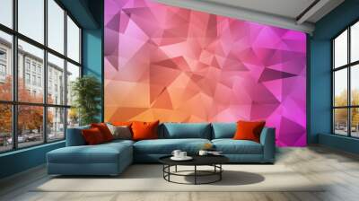 Light Pink, Yellow vector abstract polygonal template. Wall mural