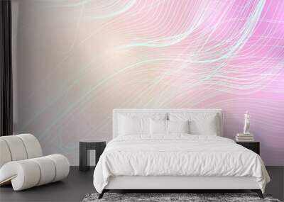 Light Pink, Yellow vector glossy abstract backdrop. Wall mural