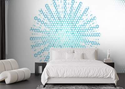 Light Pink vector layout with hexagonal shapes. Wall mural