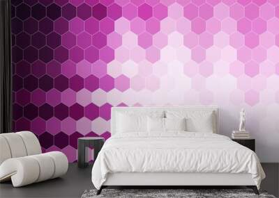 Light Pink vector pattern with colorful hexagons. Wall mural