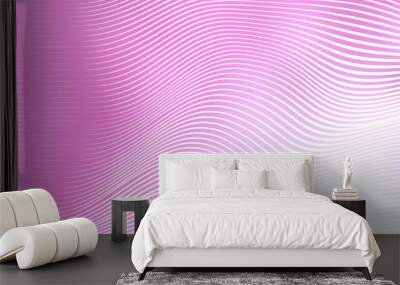 Light Pink vector pattern with curved lines. Wall mural