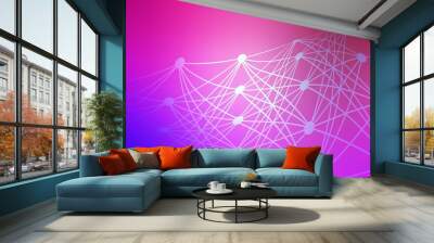 Light Purple, Pink vector texture with artificial intelligence concept. Wall mural