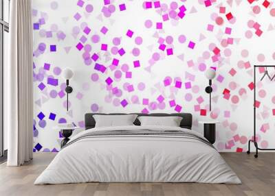 Light Purple, Pink vector texture with poly style with circles, cubes. Wall mural