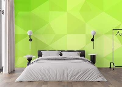 multicolor green, yellow, orange polygonal design pattern, which consist of triangles and gradient i Wall mural