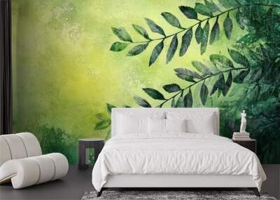 Plant Growth in a Green, growth success business development concept. Wall mural