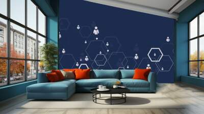 Abstract human connections headline background Wall mural