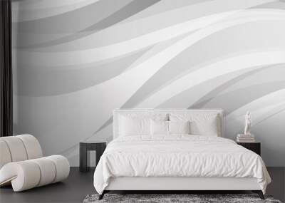 Wave with shadow.Abstract lines on a white background. Wall mural