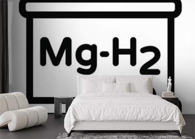 
A formula of magnesium hydride written on a board, solid icon denoting chemistry lecture
 Wall mural