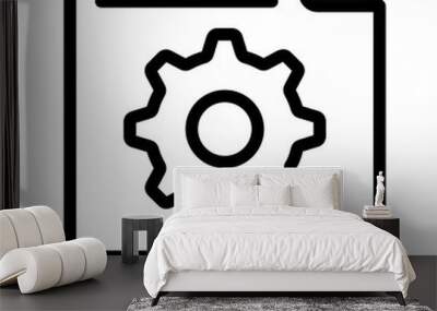 
Content management icon, gear on folded paper 
 Wall mural