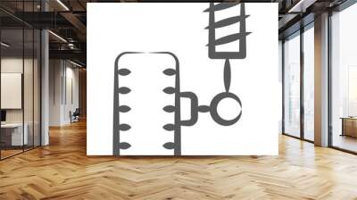 
Design of pumping tyre vector, tyre inflator doodle icon 
 Wall mural