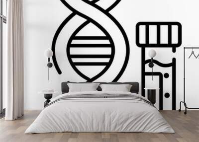 
Dna strand with test tube depicting biophysics icon
 Wall mural