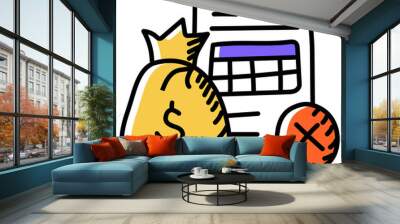 
Doodle icon of non sufficient funds, editable vector
 Wall mural