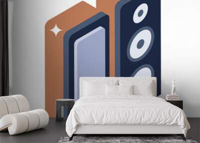 
Icon of sound speaker, woofer isometric style 

 Wall mural