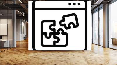 
Jigsaw inside website, quiz webpage glyph icon
 Wall mural