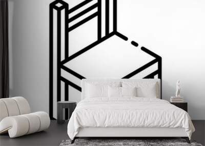 
School chair icon in modern glyph isometric style 
 Wall mural