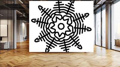 
Snowflake icon in linear style, winter decorative pattern 
 Wall mural