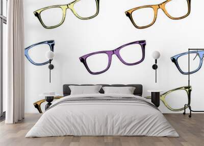 seamless pattern with colorful glasses Wall mural