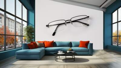 Eyeglasses on white background isolate Wall mural