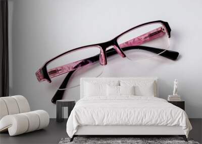 Glasses for vision on a light background. Wall mural