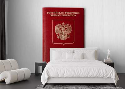 Russian passport on a light background Wall mural