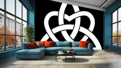 3 point celtic trinity knot (triquetra) interlaced with a heart for your logo, design or project (ve Wall mural