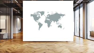 Earth map. Earth Globe icon. World map. Earth in flat design Wall mural