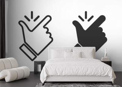 Like easy vector icon. Snap finger icons,isolated. Flicking fingers. Popular gesturing or symbols. vector illustration Wall mural