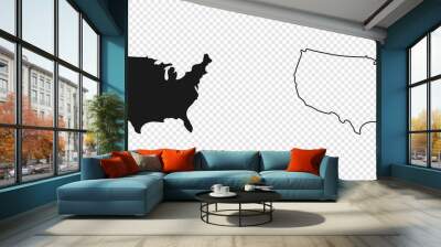 USA map. American map. United States of America map in flat and lines design Wall mural