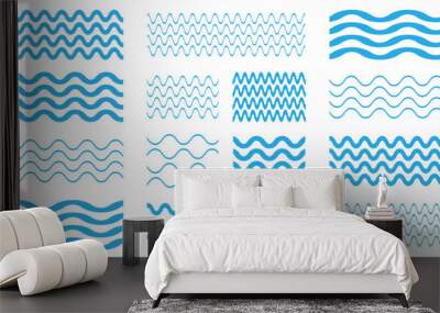 Wave logo. Wave icon vector. Wave lines Wall mural