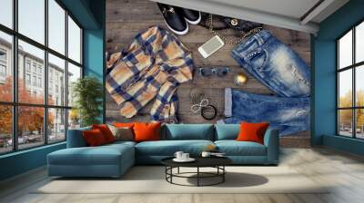 women's casual clothes and accessories Wall mural