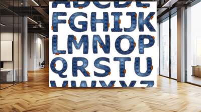 Denim alphabet Wall mural