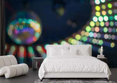 Mirror disco ball hanging from the ceiling Wall mural