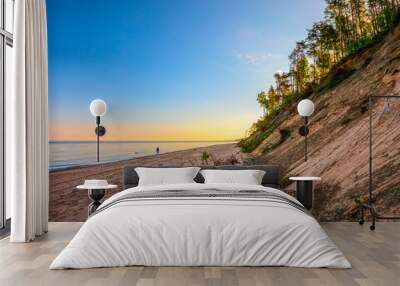 View of the sea beach and bluffs in Jurkalne, Latvia Wall mural