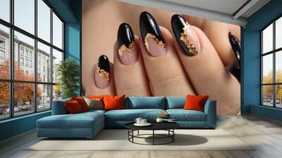 fashion manicure of nails on a beautiful background Wall mural