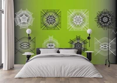 Holiday patterns of stars and flowers for gifts ground Wall mural