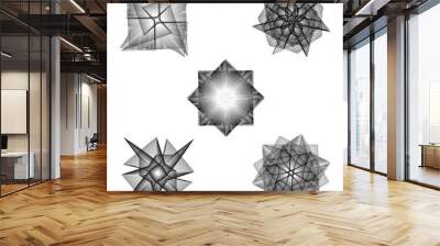 Holiday patterns of stars and flowers for gifts ground Wall mural